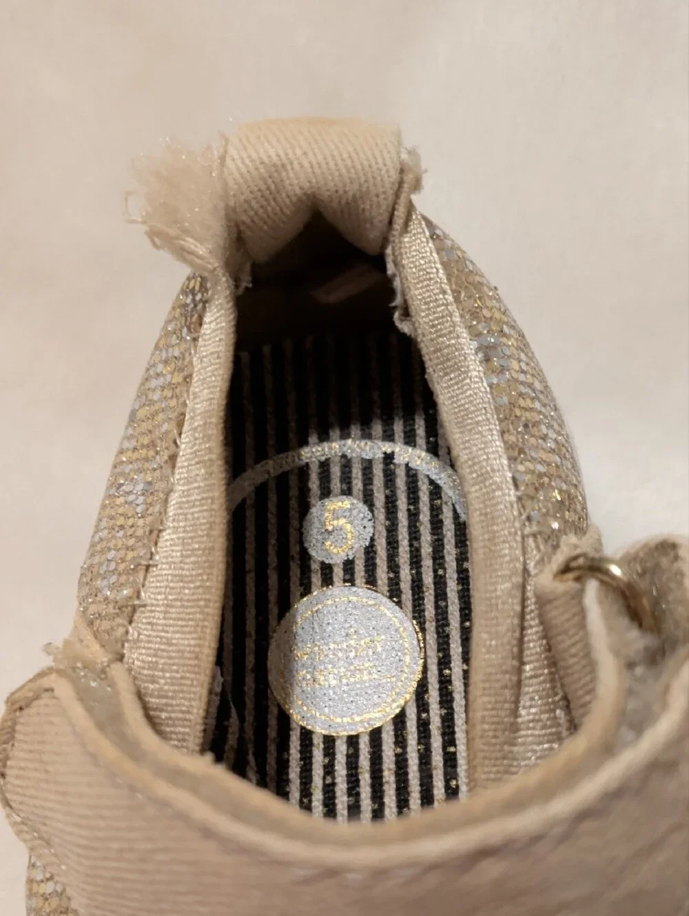 wonder nation Sparkly Gold Mary Jane Sneakers with Flower
